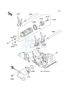 ZZR1400_ABS ZX1400FEF FR GB XX (EU ME A(FRICA) drawing Gear Change Drum/Shift Fork(s)