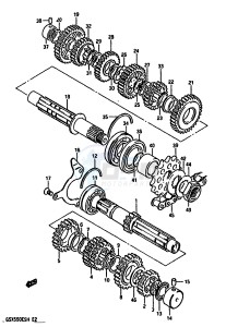 GSX550E (F-G-H) drawing TRANSMISSION