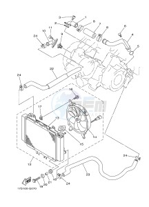 YFM450FWAD GRIZZLY 450 EPS (BM71) drawing RADIATOR & HOSE