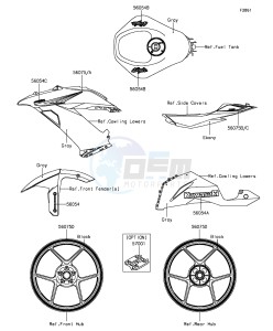 NINJA ZX-6R ABS ZX636FGF FR GB XX (EU ME A(FRICA) drawing Decals(Gray)