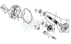 JET BASIX 50 drawing CRANKCASE - DRIVE SHAFT - CRANKCASE