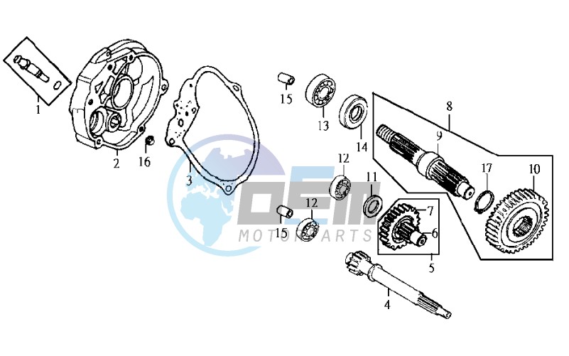 CRANKCASE - DRIVE SHAFT - CRANKCASE