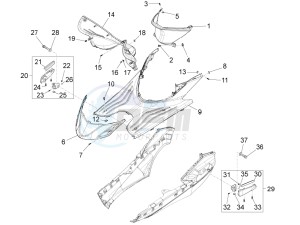 FLY 50 4T 2V 25-30Kmh 25-30Km/h drawing Central cover - Footrests