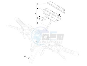 SUPER GTS 125 4T 3V IE NOABS E2-E3 (APAC) drawing Meter combination - Cruscotto