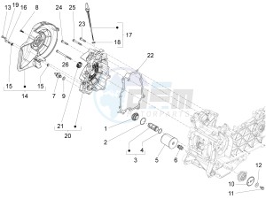 Fly 125 4T/3V ie E3 DT drawing Flywheel magneto cover - Oil filter