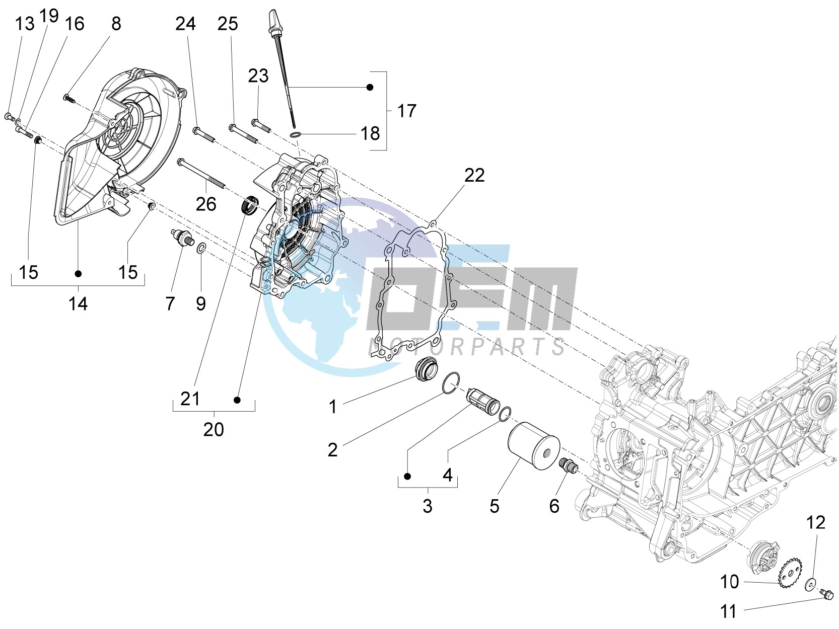 Flywheel magneto cover - Oil filter