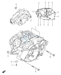 GS125 (E1) drawing CRANKCASE (GS125ESZ, GS125EZ)