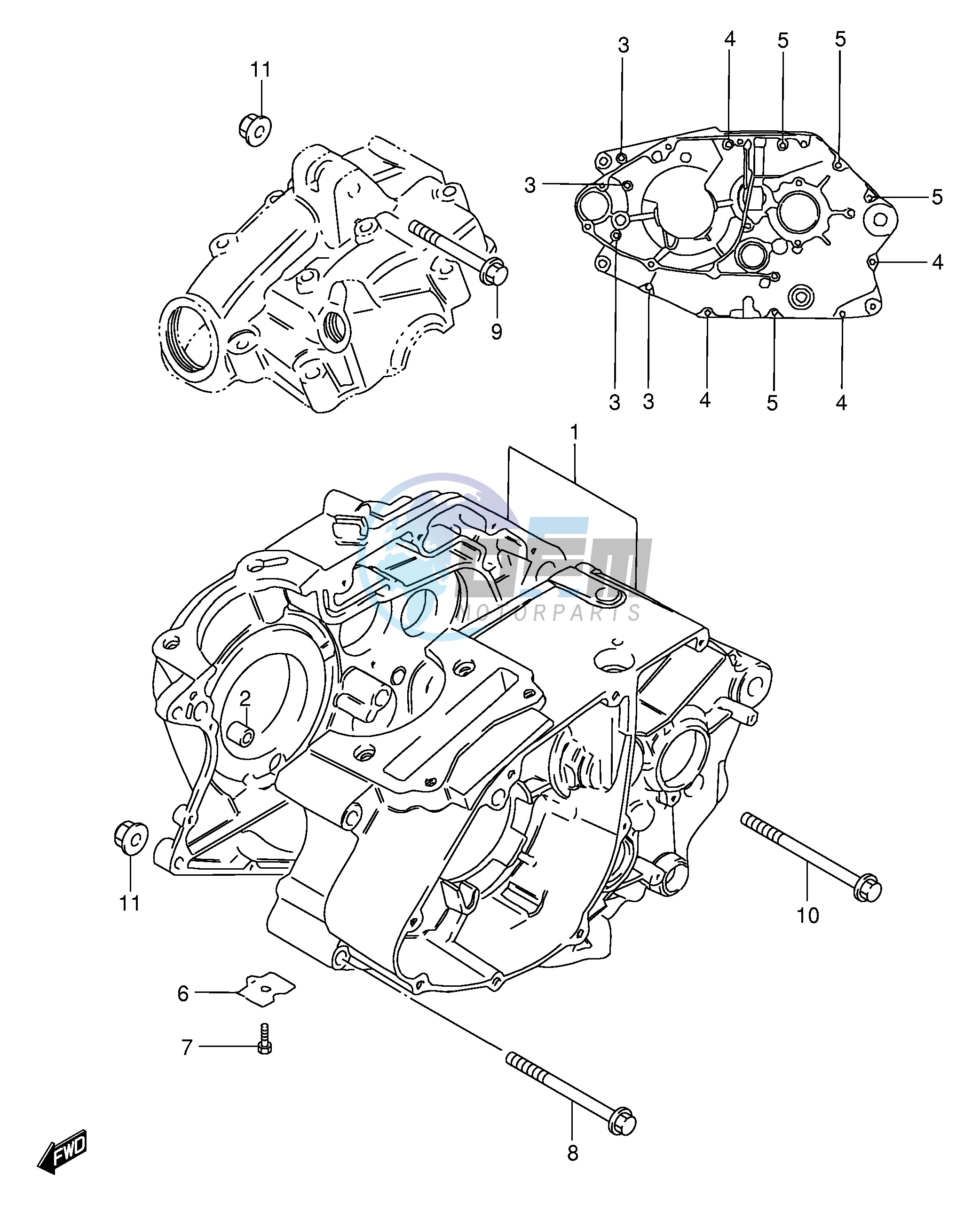 CRANKCASE (GS125ESZ, GS125EZ)