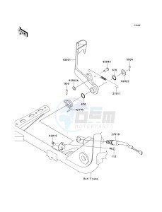 KVF 360 B [PRAIRIE 360] (B6F-B9F) B6F drawing BRAKE PEDAL