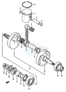 RM125 (G-H-J) drawing CRANKSHAFT (MODEL J)