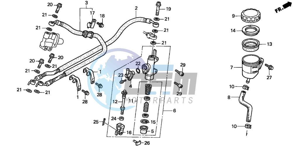 RR. BRAKE MASTER CYLINDER