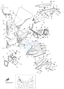 YZF-R6 600 R6 (2CXB 2CXC) drawing COWLING 1