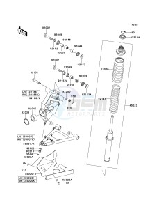 KVF 650 D ([BRUTE FORCE 650 4X4] (D6F-D9F) D8F drawing SUSPENSION