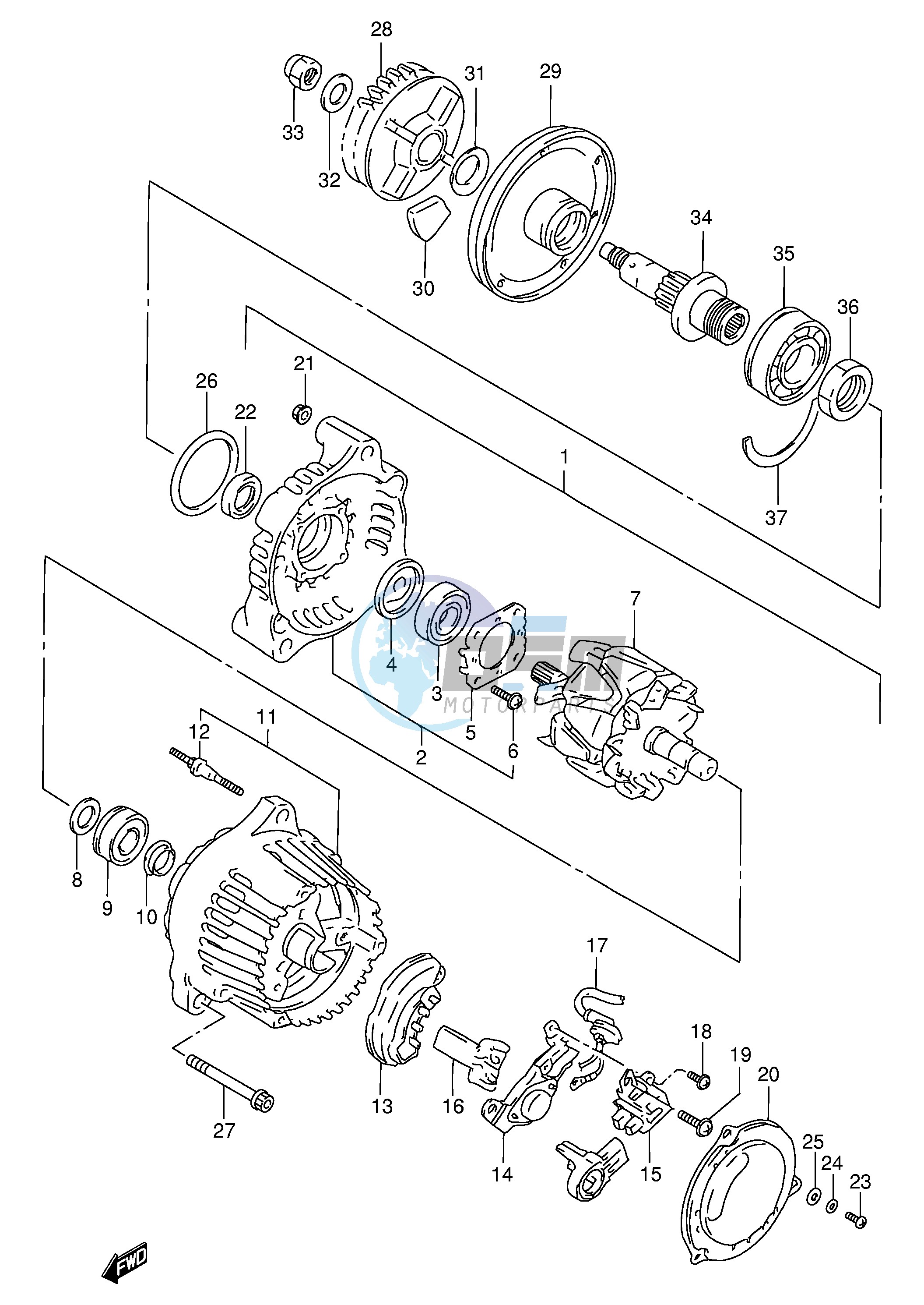 ALTERNATOR (MODEL P R)