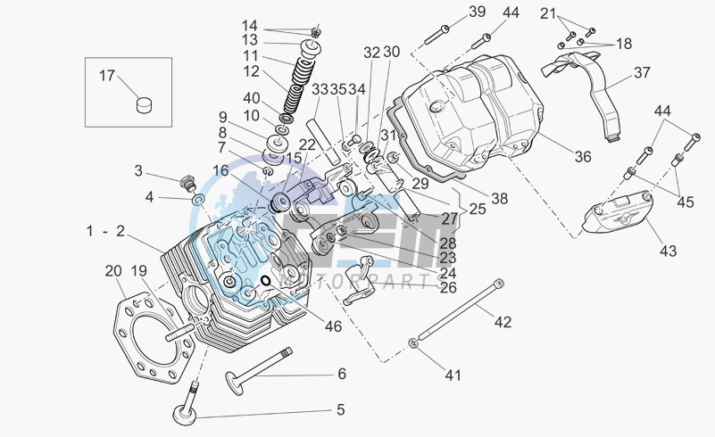 Cylinder head and valves