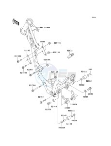 KX 100 A [KX100 MONSTER ENERGY] (A6F - A9FA) D6F drawing FRAME FITTINGS