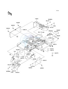 KAF400 C [MULE 610 4X4 HARDWOODS GREEN HD] (C1) C1 drawing FRAME FITTINGS-- REAR- -