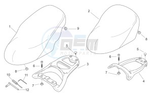 Scarabeo 50 2t e2 (eng. piaggio) drawing Seat - Carrier