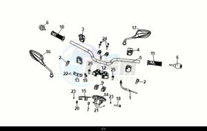 JET X 125 (XH12WW-EU) (E5) (M1) drawing CABLE - SWITCH - HANDLE LEVER