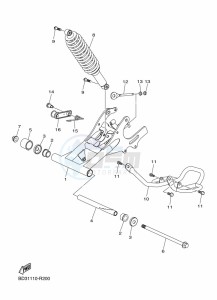 YFM90R (BD3C) drawing REAR ARM