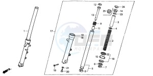 CB750F2 SEVEN FIFTY drawing FRONT FORK