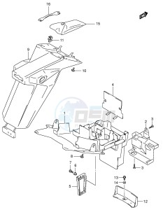 SV1000 (E2) drawing REAR FENDER (SV1000 U1 U2K3,MODEL K4 K5)