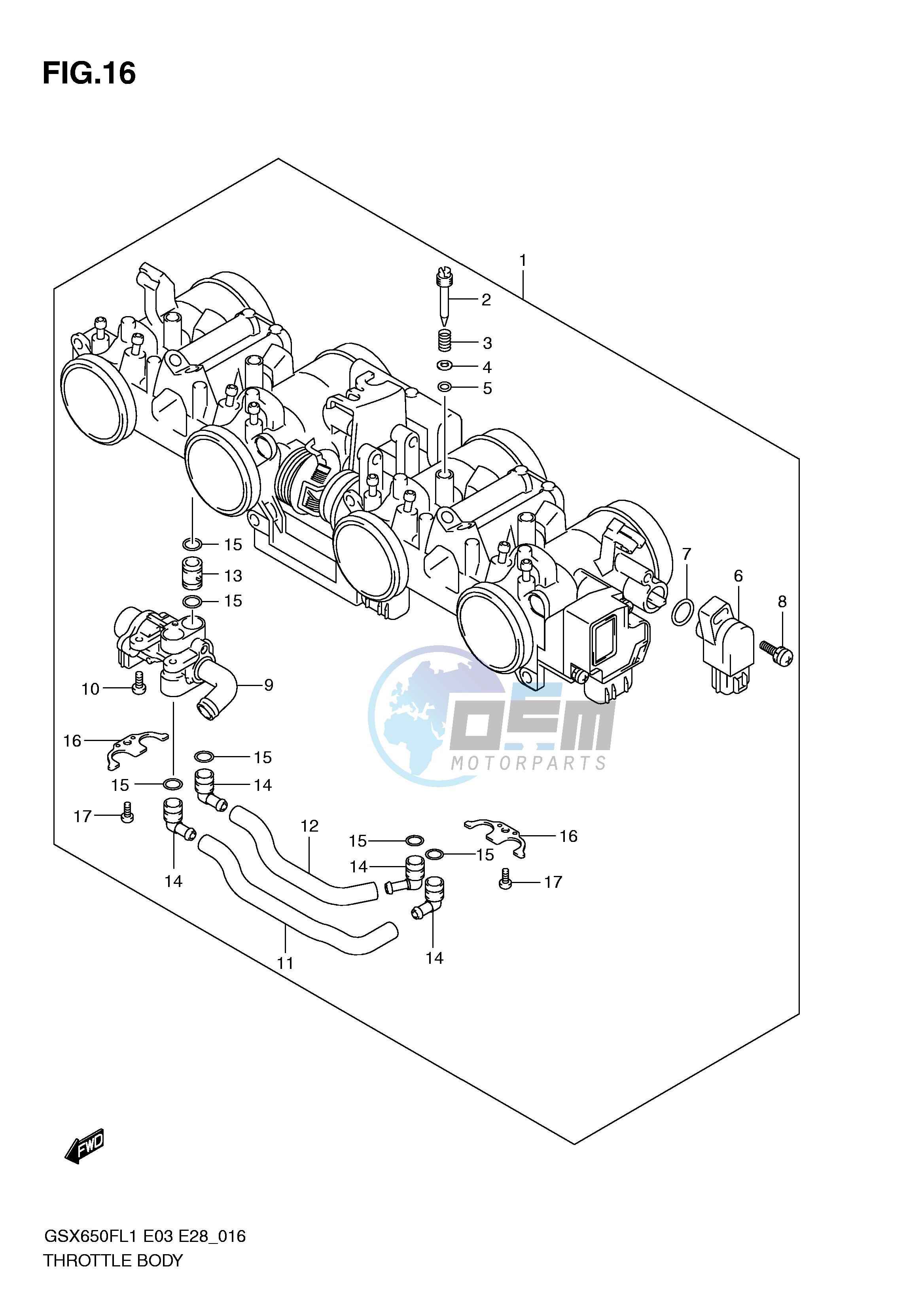 THROTTLE BODY (GSX650FAL1 E33)