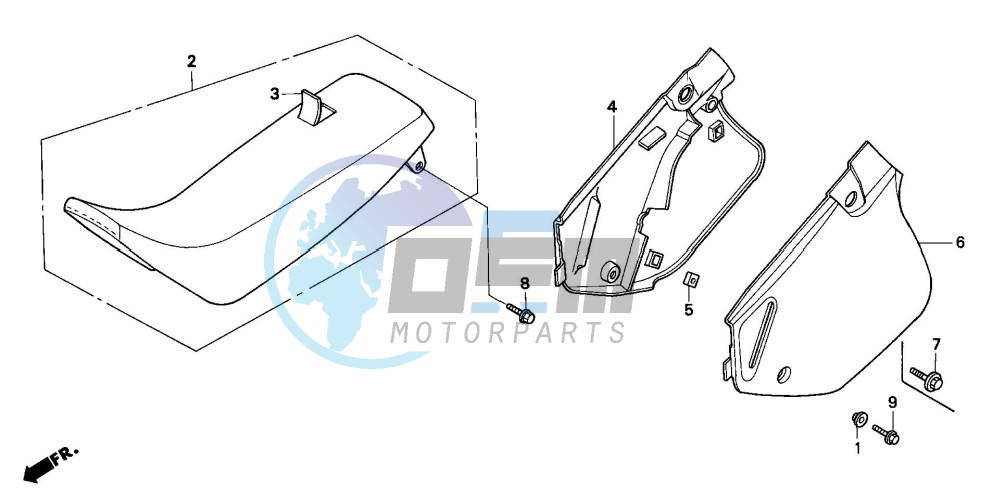 SEAT/SIDE COVER (CR125RP/RR/RS/RT/RV)