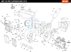 MRT-50-PRO-SM-PRO-GREEN drawing COMPLETE ENGINE - EXHAUST - FUEL TANK