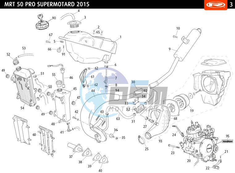 COMPLETE ENGINE - EXHAUST - FUEL TANK