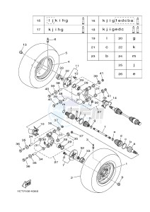 YFM450FWA YFM450DF GRIZZLY 450 IRS (1CUR) drawing REAR WHEEL