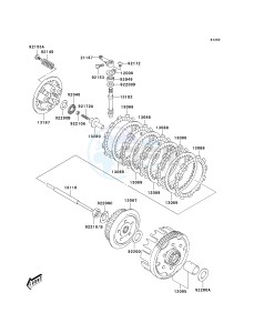 KLX 125 A (A1-A3) drawing CLUTCH