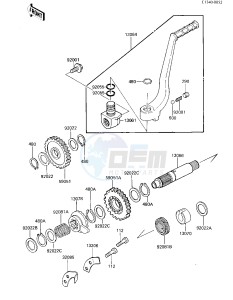 KX 125 E [KX125] (E2) [KX125] drawing KICKSTARTER MECHANISM