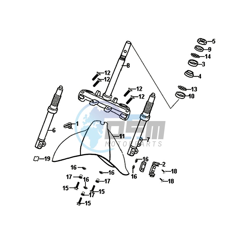 STEERING STEM FRONT CUSHION / ALLO 50 (25 KM/H) (AJ05WA-NL) (L8-M0)