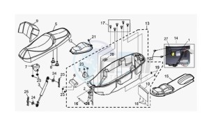 GTS 300 EFI drawing BUDDYSEAT - HELMET BOX