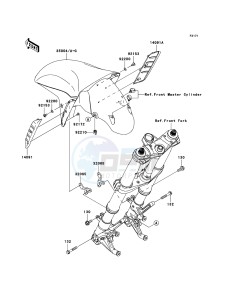 ZZR1400 ZX1400A6F FR GB XX (EU ME A(FRICA) drawing Front Fender(s)