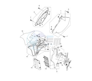 YZ LC 125 drawing SIDE COVERS 1C3S-T-U-V-R2-3-4