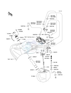 JS 800 A [800 SX-R] (A6F-A9F) A8F drawing FUEL TANK