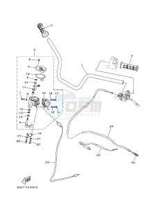 YFM700FWBD YFM70KPSG KODIAK 700 EPS SPECIAL EDITION (B323) drawing STEERING HANDLE & CABLE