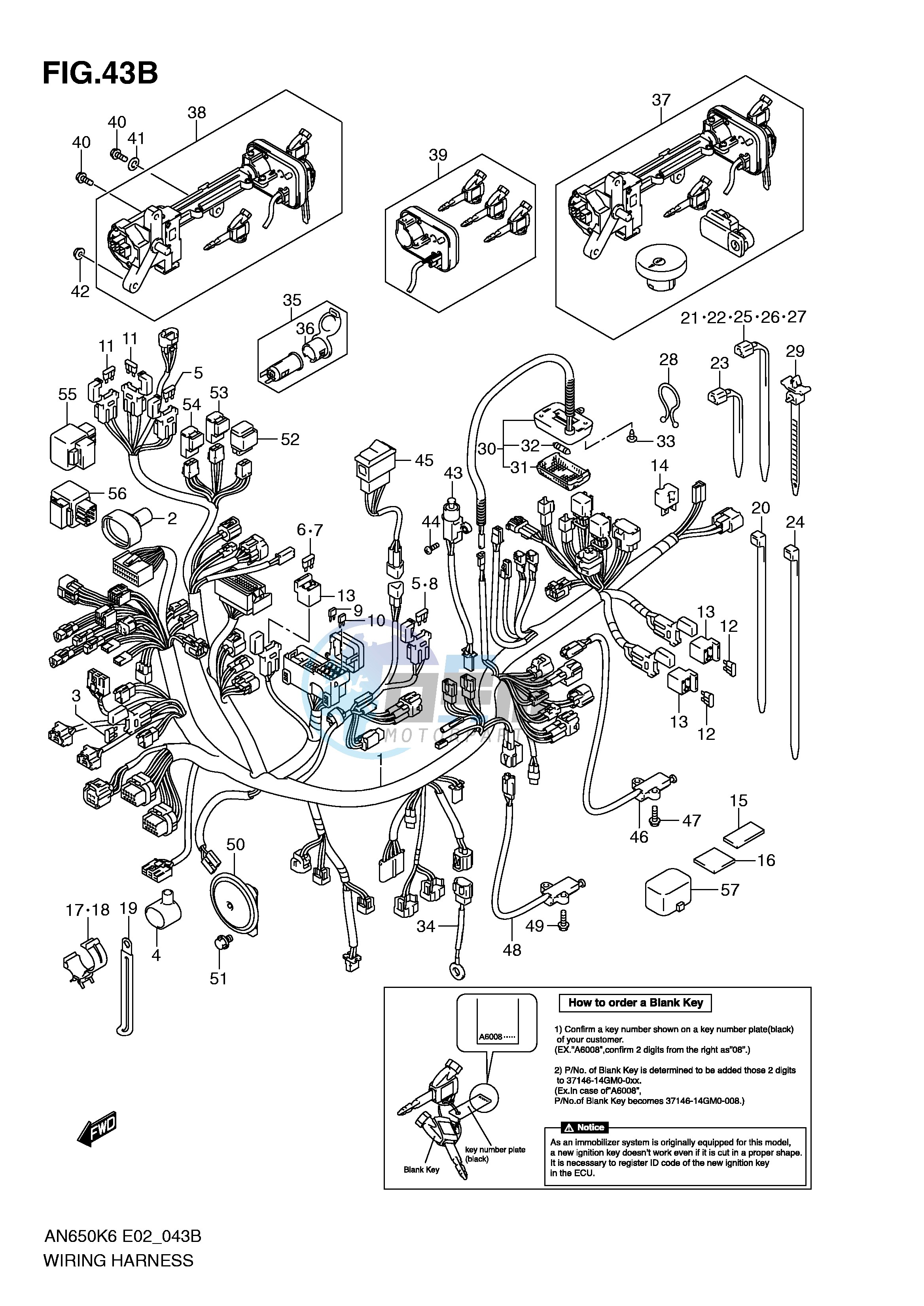 WIRING HARNESS (AN650AK9 AL0 E2 E19 P37)