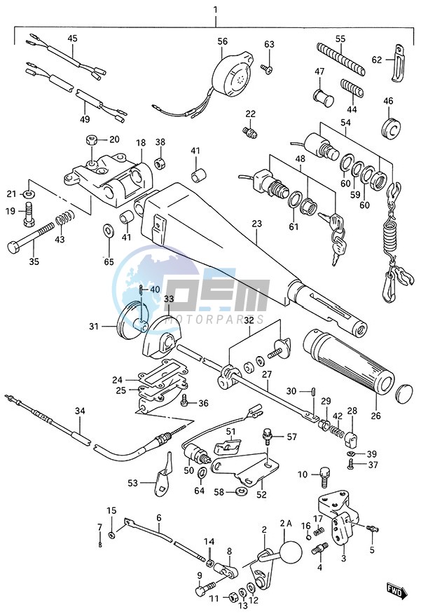 Tiller Handle (1996 to 1997)