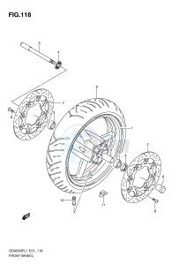 GSX650F (E21) Katana drawing FRONT WHEEL (GSX650FL1 E24)