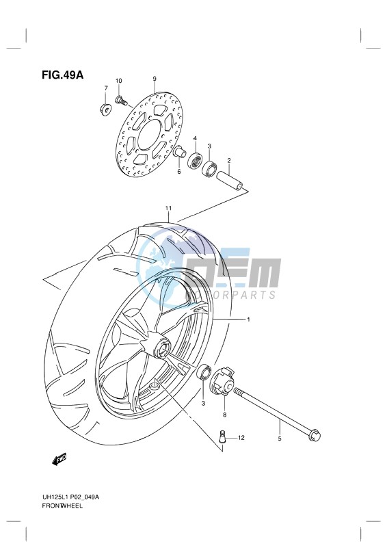 FRONT WHEEL (MODEL EXECUTIVE P19 AND RACING