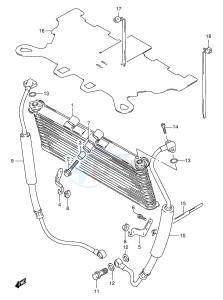 GSX750F (E4) drawing OIL COOLER