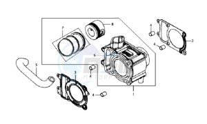 GTS 125 drawing CYLINDER MET PISTON / CYLINDER GASKETS TOP AND BOTTOM