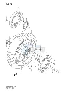 AN650 (E2) Burgman drawing FRONT WHEEL (AN650AK6 AK7 AK8 AZK8 AK9 AL0)