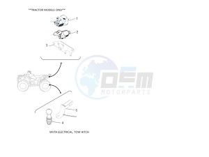 YFM700FWB KODIAK 700 (B6KJ) drawing WVTA Electrical, Tow Hitch, Mirror brkt