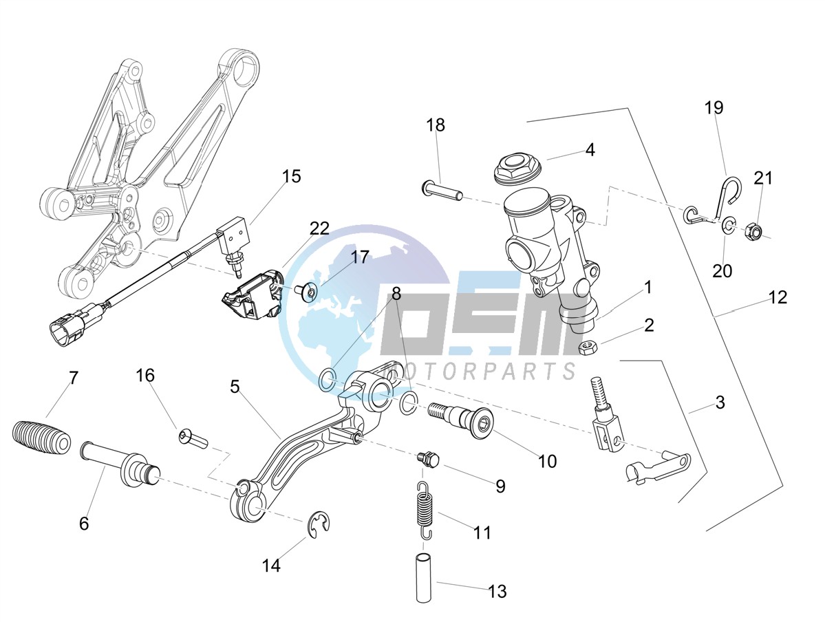 Rear master cylinder