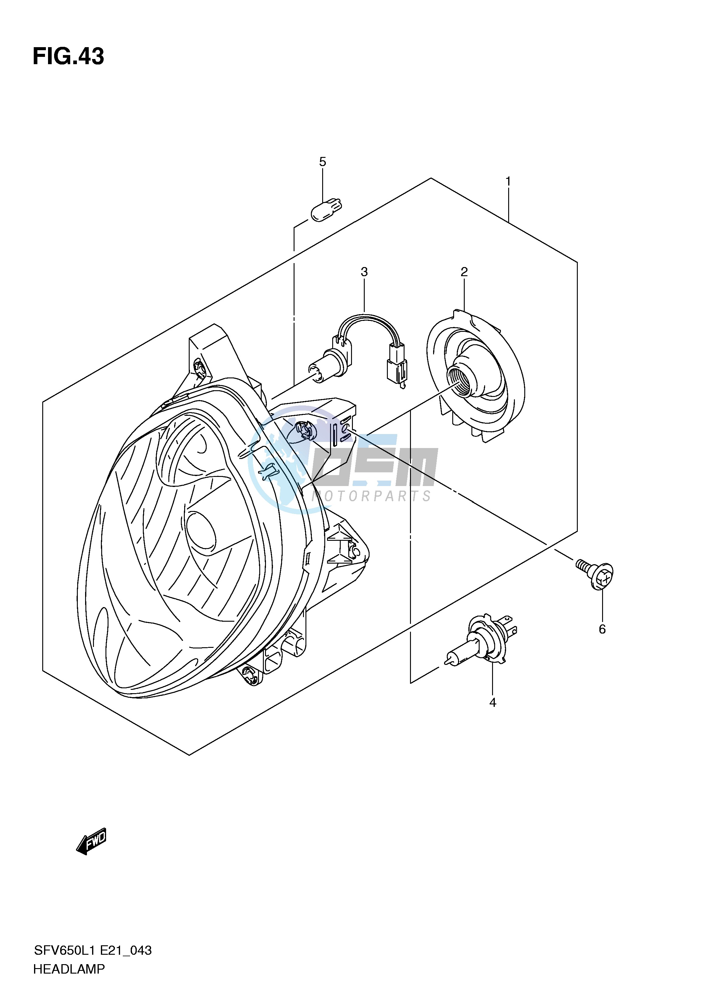 HEADLAMP (SFV650L1 E21)