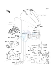 VN 1600 D [VULCAN 1600 NOMAD] (D6F-D8FA) D8F drawing FUEL EVAPORATIVE SYSTEM -- CA- -